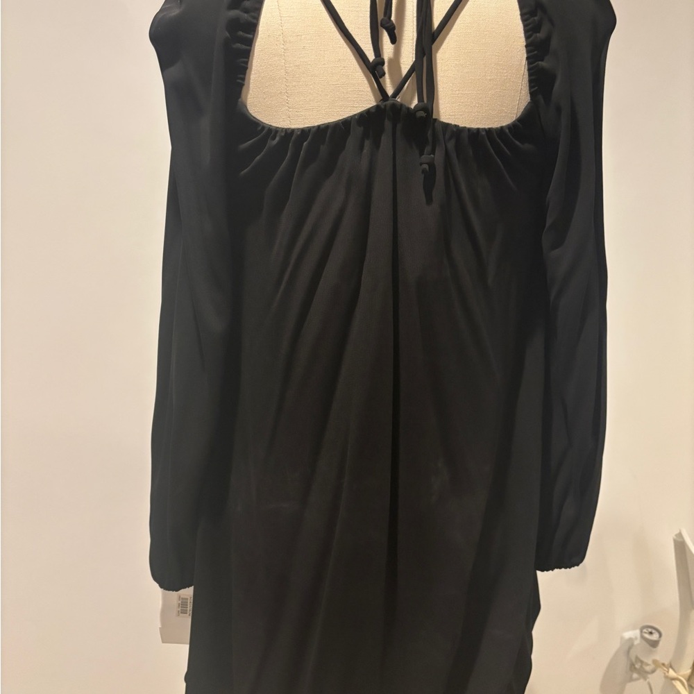 Party/Club hot Samantha Treacy Black bubble hem mini dress 4 - Picture 3 of 5
